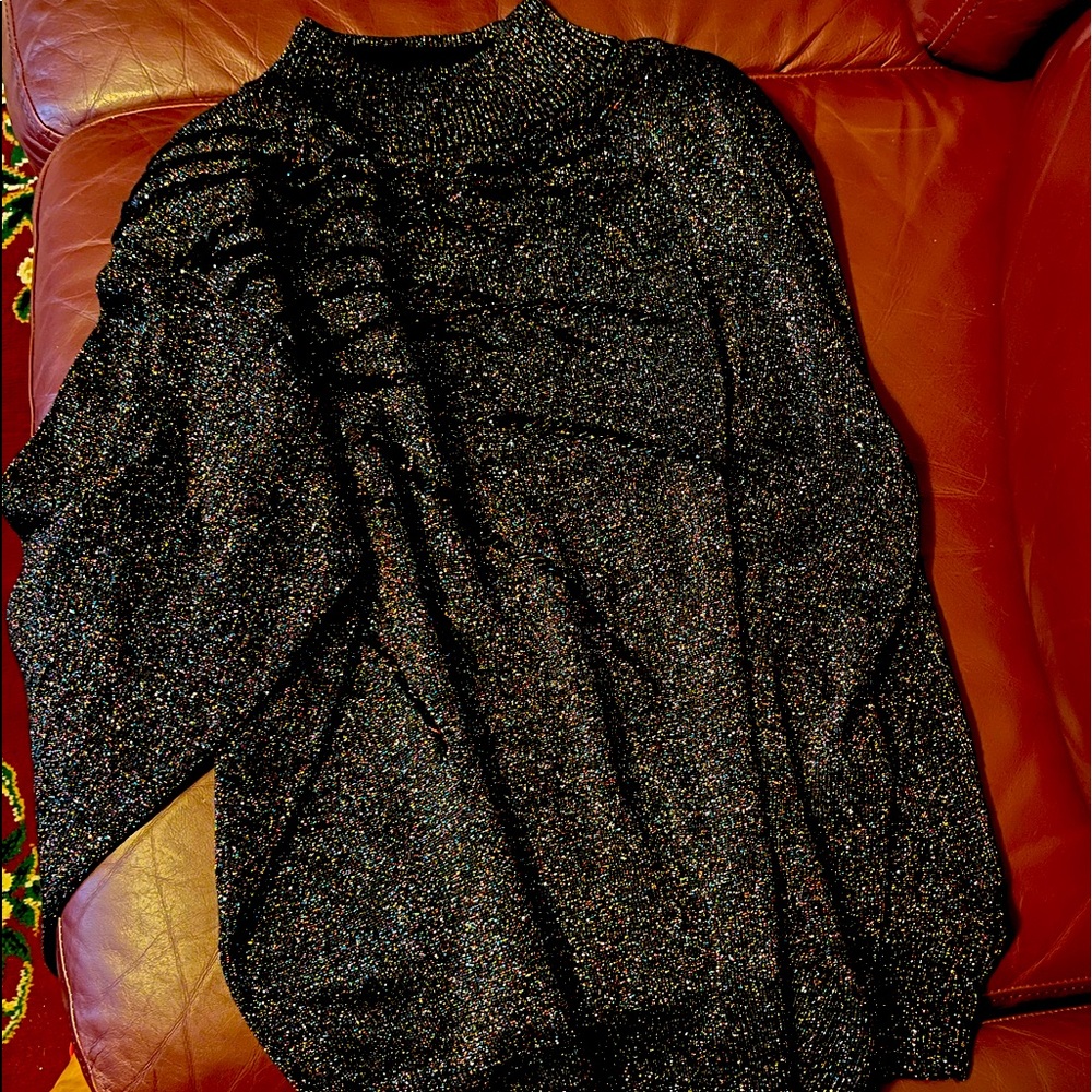 Beautiful Black and Sparkly Turtleneck Sweater